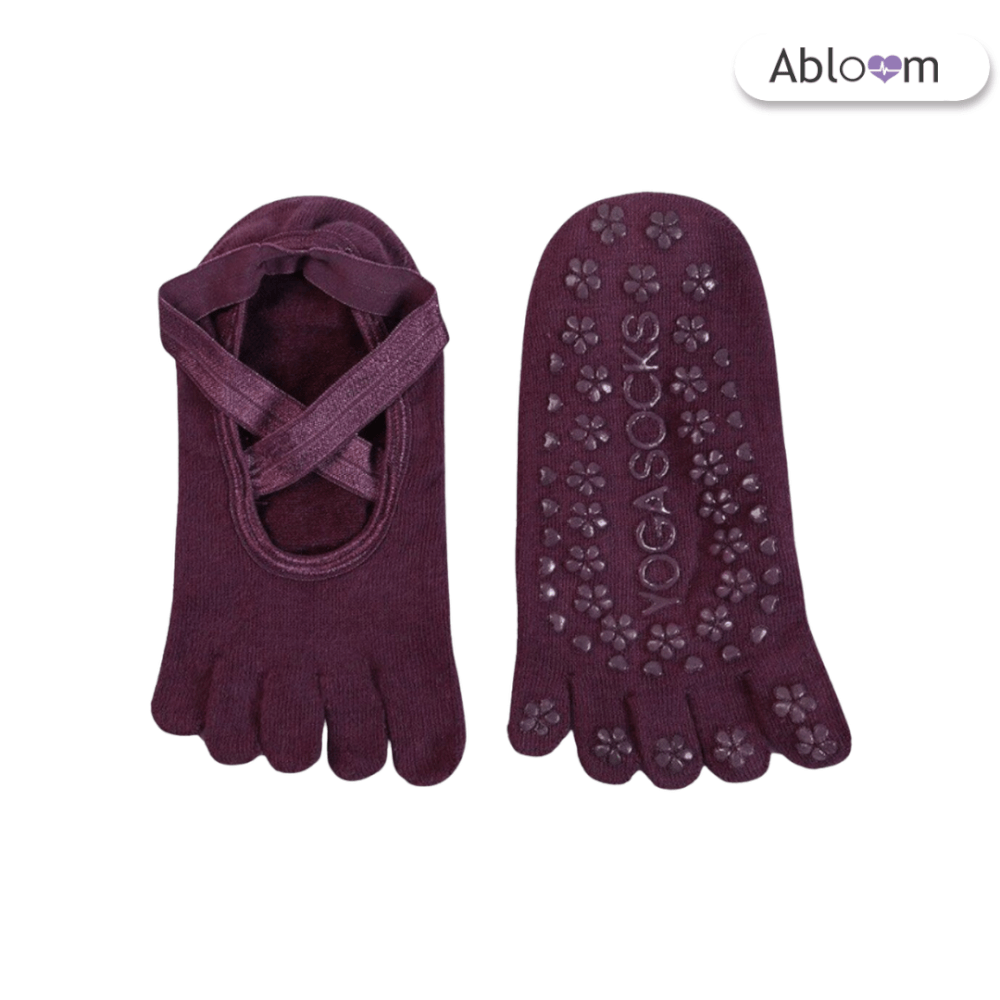 ถุงเท้าโยคะแยกนิ้ว แบบปิดนิ้วเท้า ABLOOM 0210030009014_สีม่วง